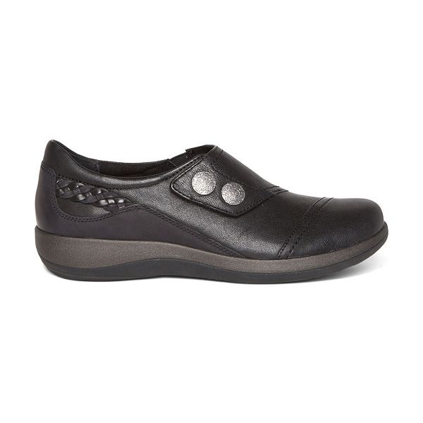 Aetrex Women's Karina Monk Strap Dress Shoes - Black | USA RLP558R